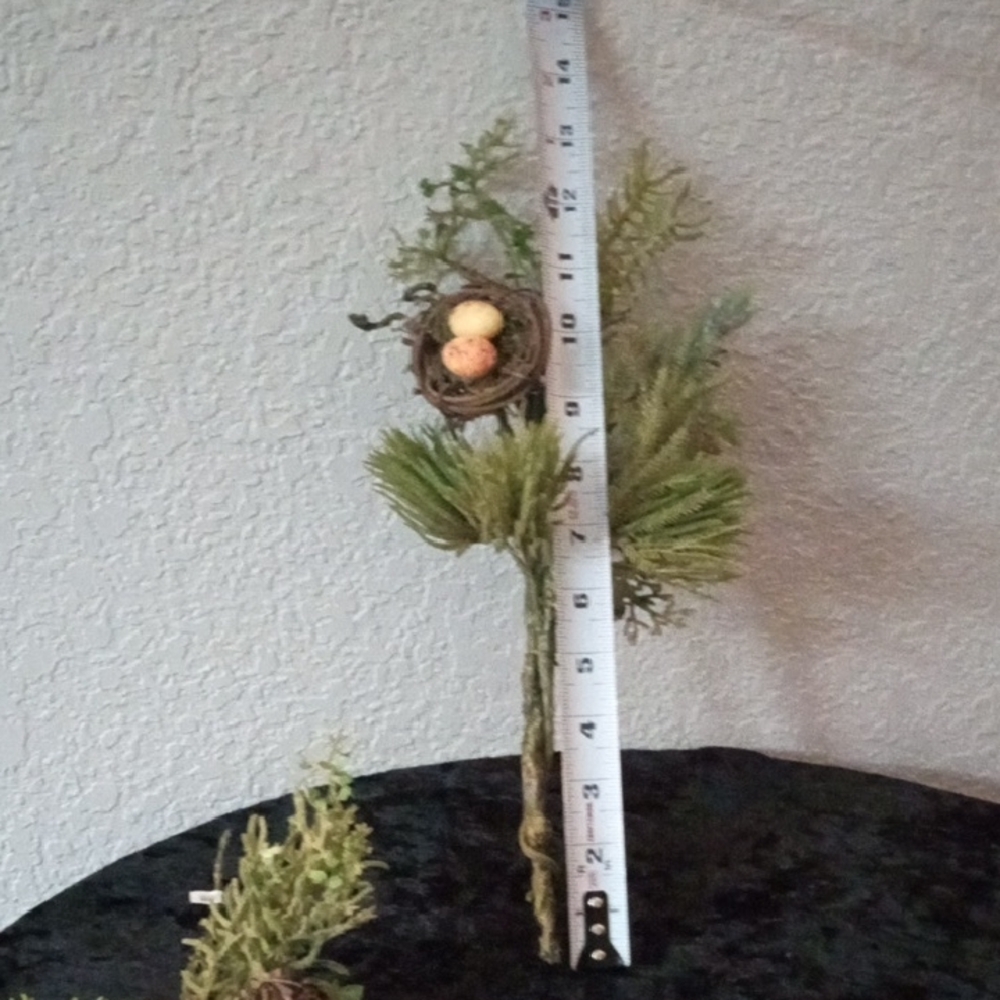 (Lots of 3 ) 13"Artificial Greenery with Birds Nest and Eggs - Picture 5 of 7